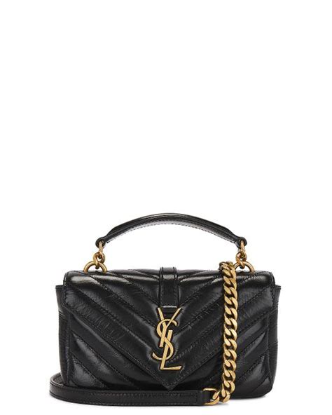 borsa yves saint laurent mini college|COLLEGE mini chain bag in shiny crackled leather.